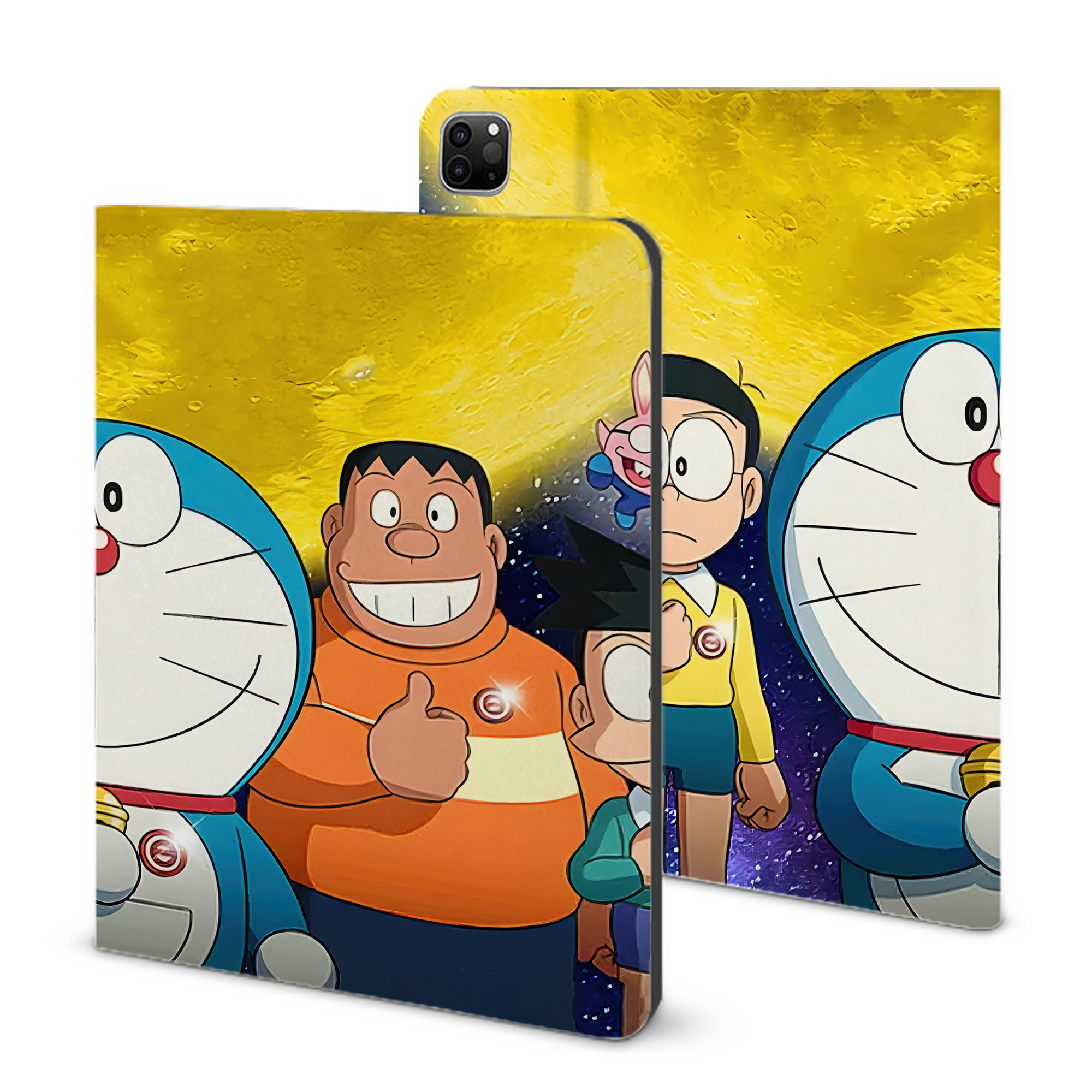 （画像用） ドラえもん Doraemon IPad ケース ブック型 PUレザー TPU 耐衝撃 軽量 薄型 ペン収納なし 全面保護 IPad 各モデル対応